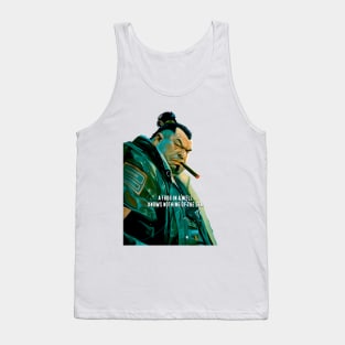 Puff Sumo Japanese Proverb: A frog in a well knows nothing of the sea  on a light (Knocked Out) background Tank Top